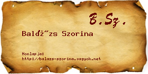 Balázs Szorina névjegykártya